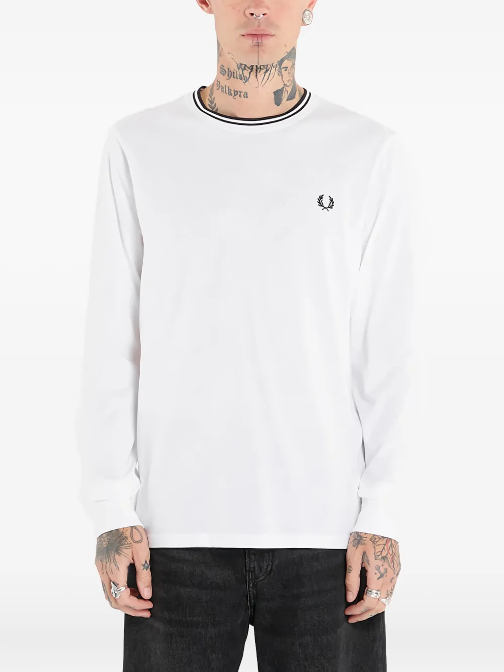 Fred Perry T-shirt met lange mouwen Wit