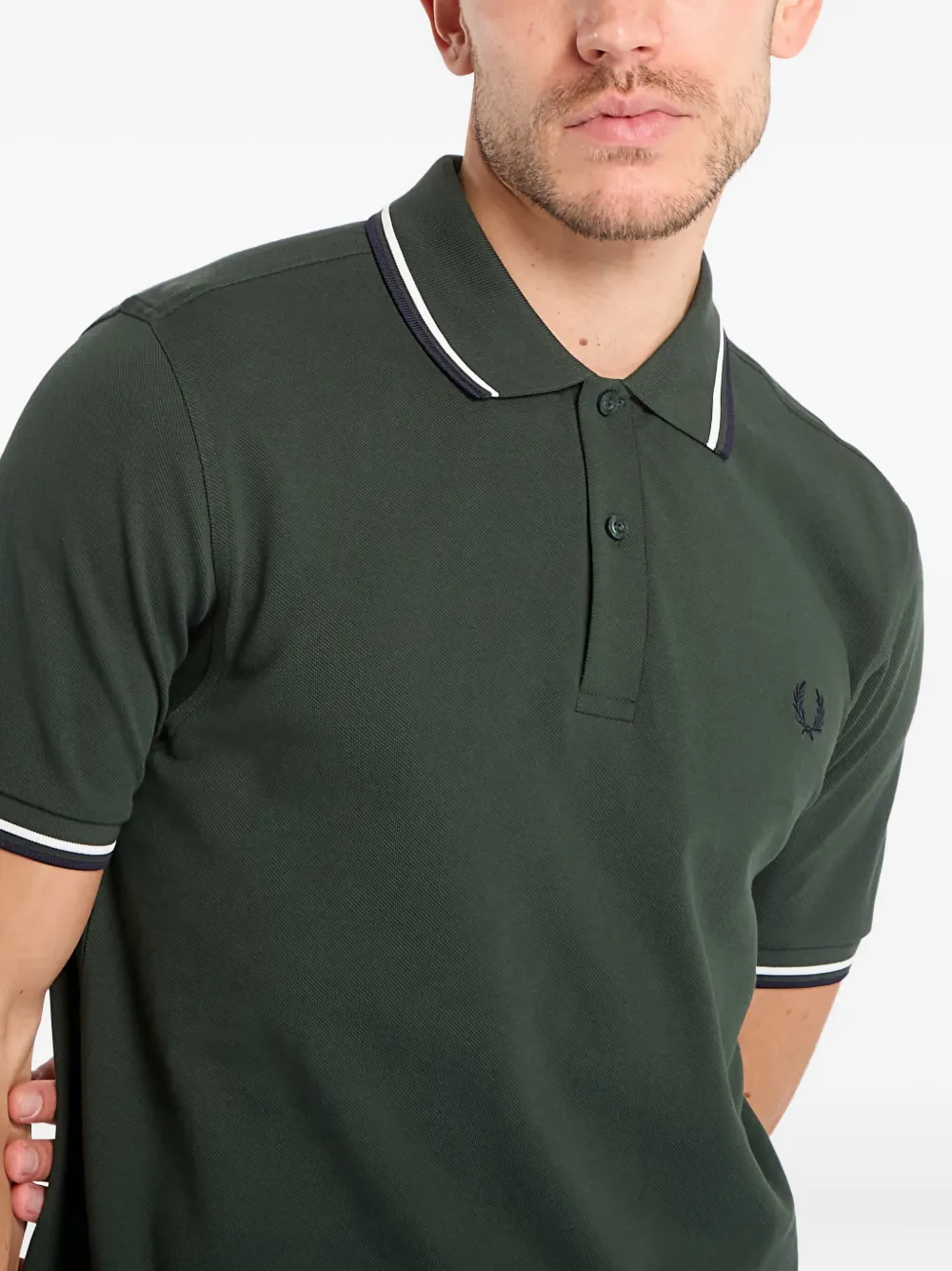 Fred Perry Poloshirt met dubbele kraag Groen