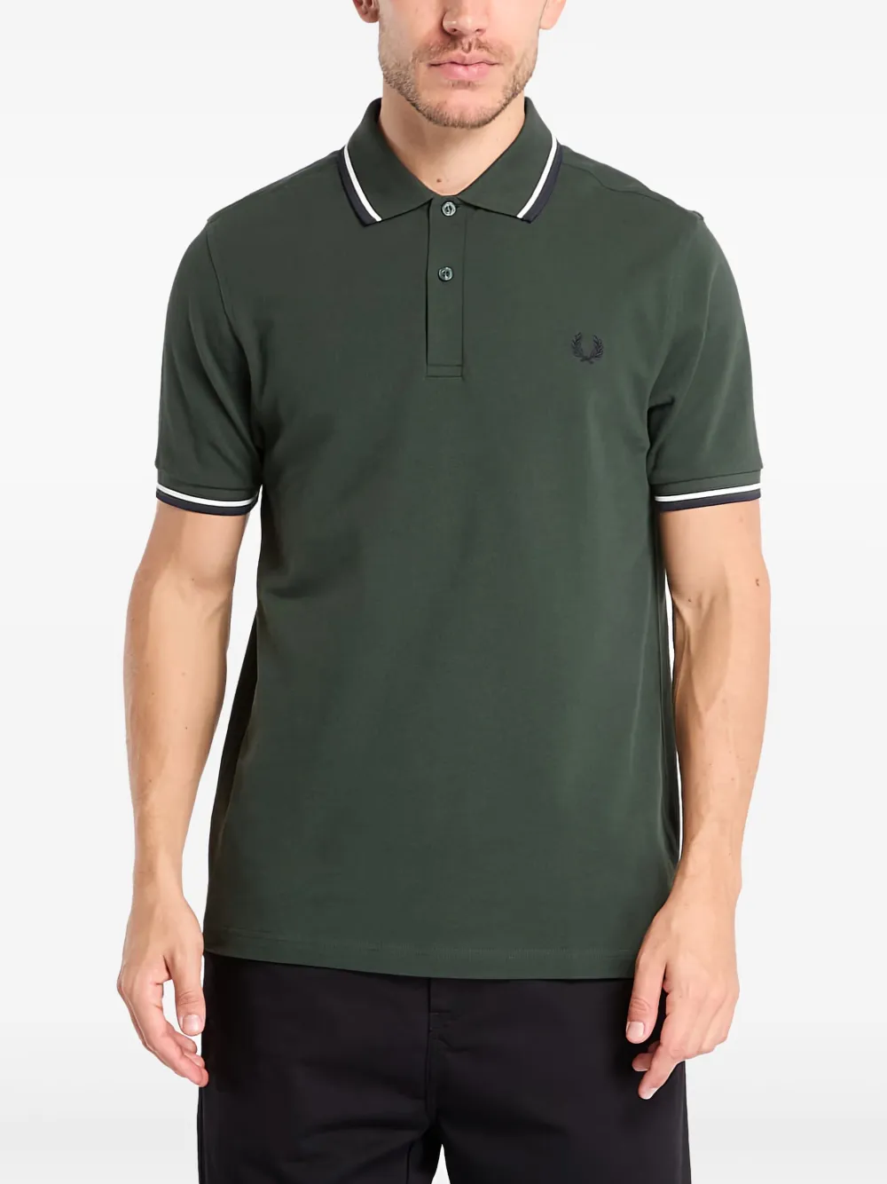 Fred Perry polo con cuello de pico | verde | Image 1