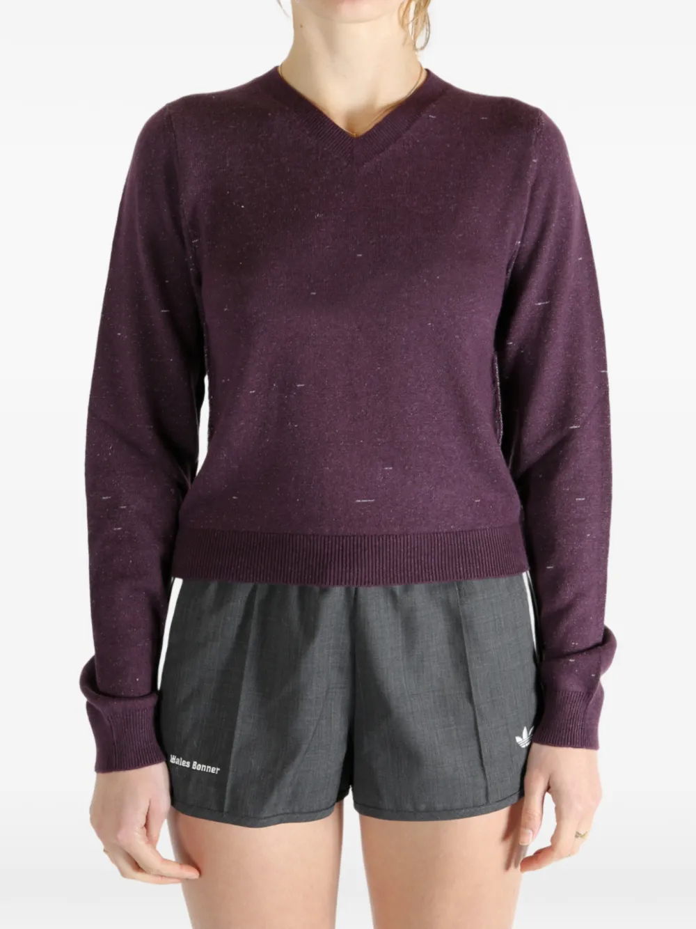 Calvin Klein V-neck Sweater In Purple