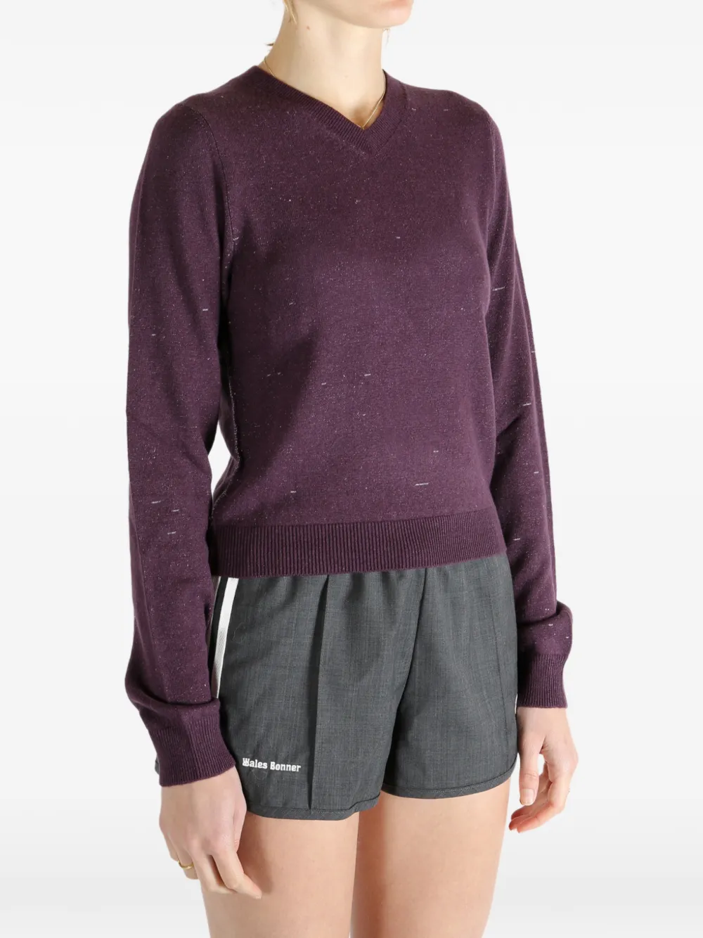 Calvin Klein V-neck Sweater In Purple