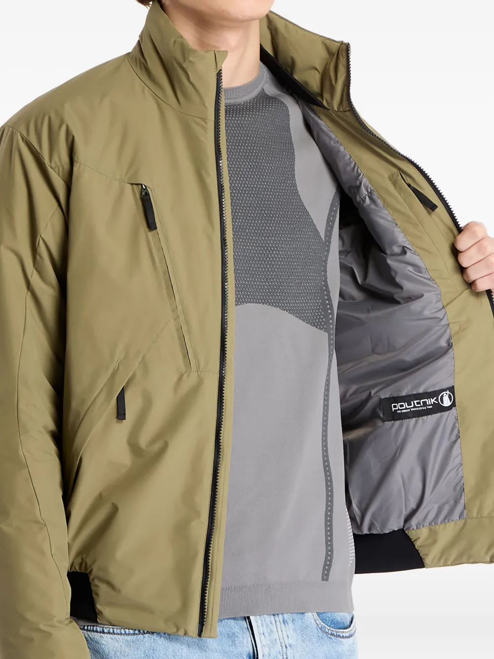 Poutnik By Tilak Continental Zip-up Bomber Jacket In Green