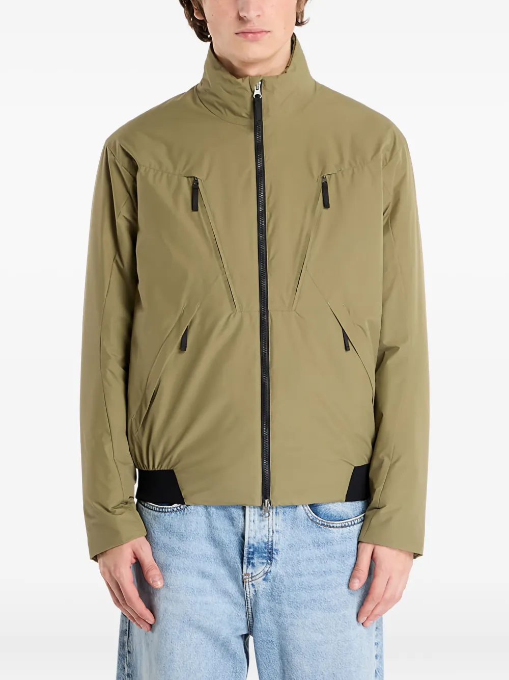 Poutnik by Tilak Continental zip-up bomber jacket | Green | Image 1