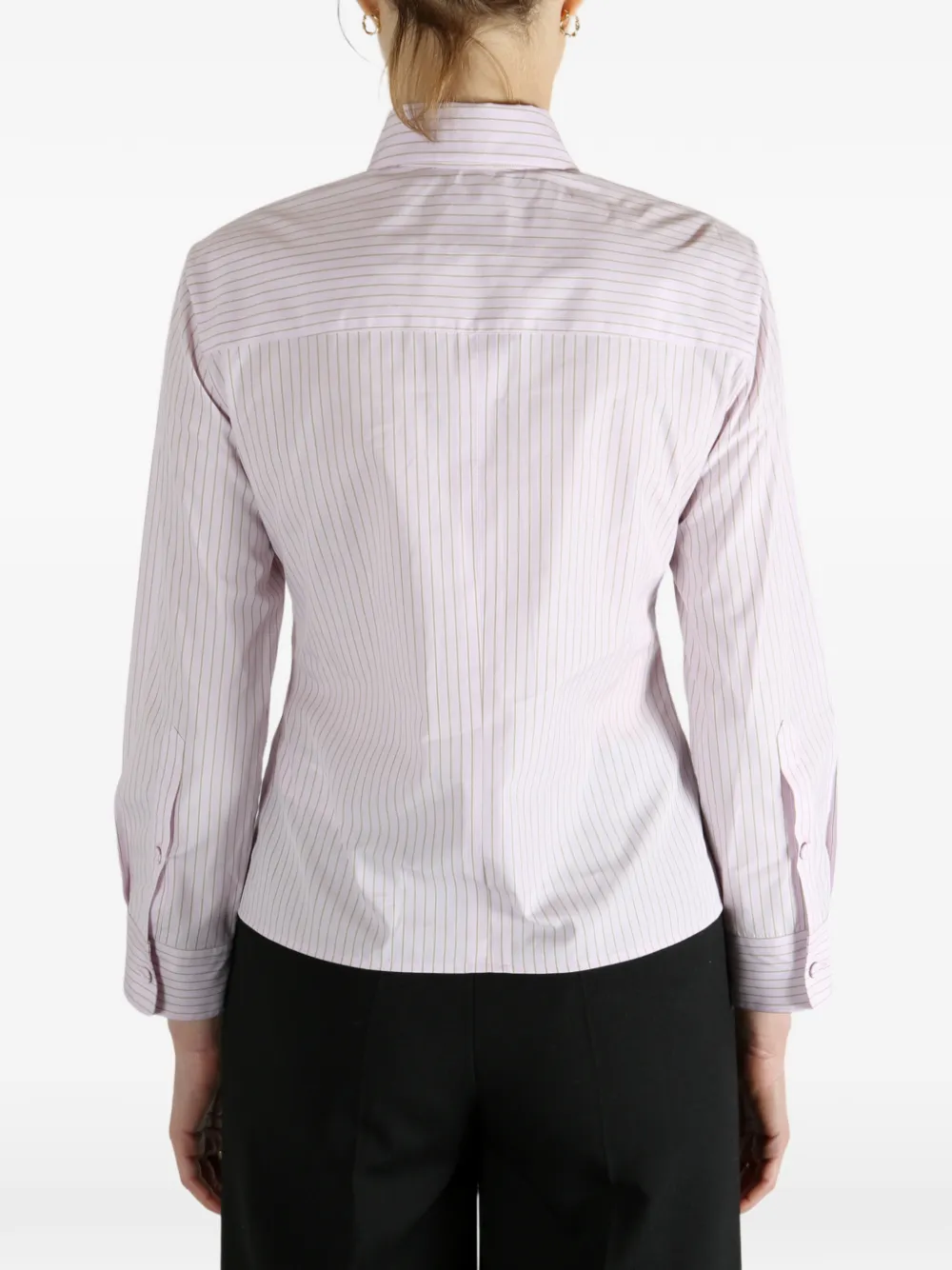 Calvin Klein Striped Buttoned Shirt In Pink
