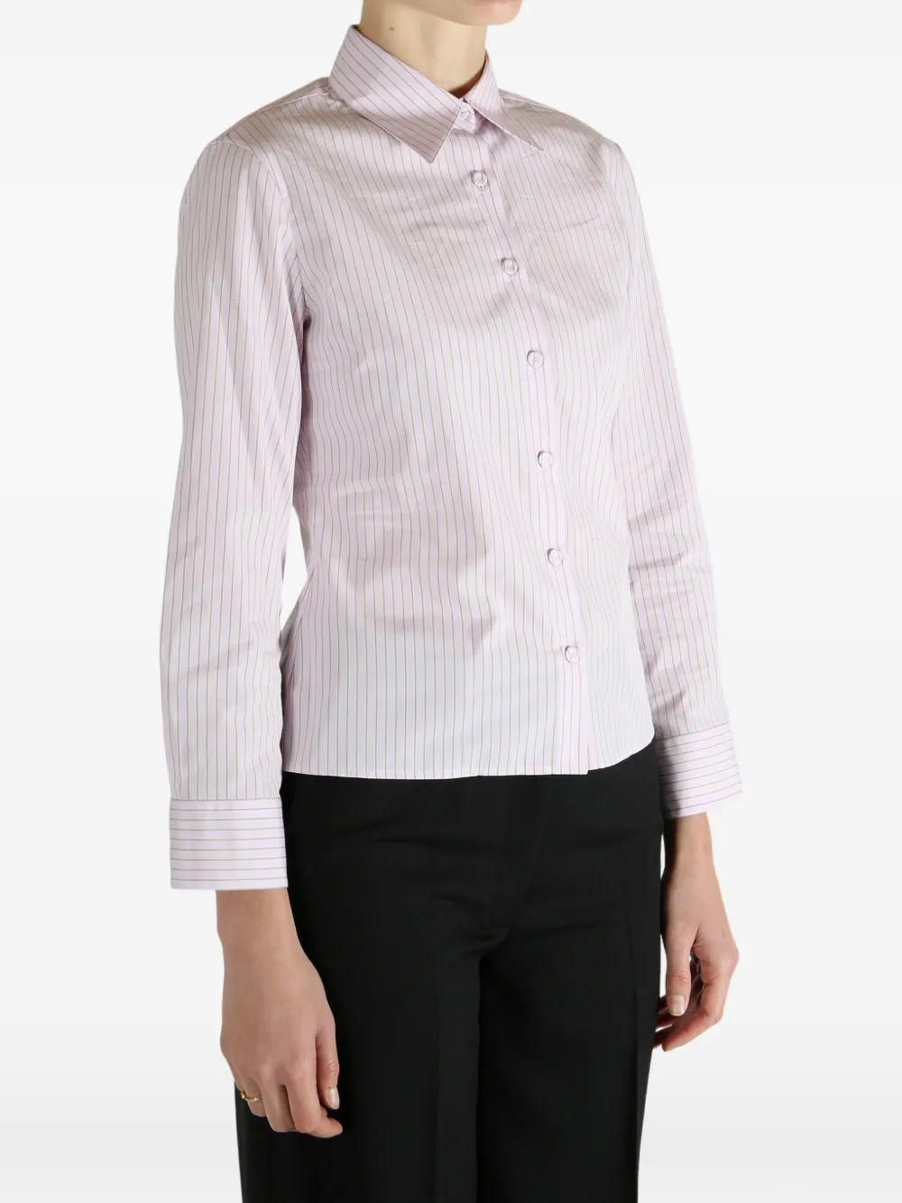 Calvin Klein Striped Buttoned Shirt In Pink