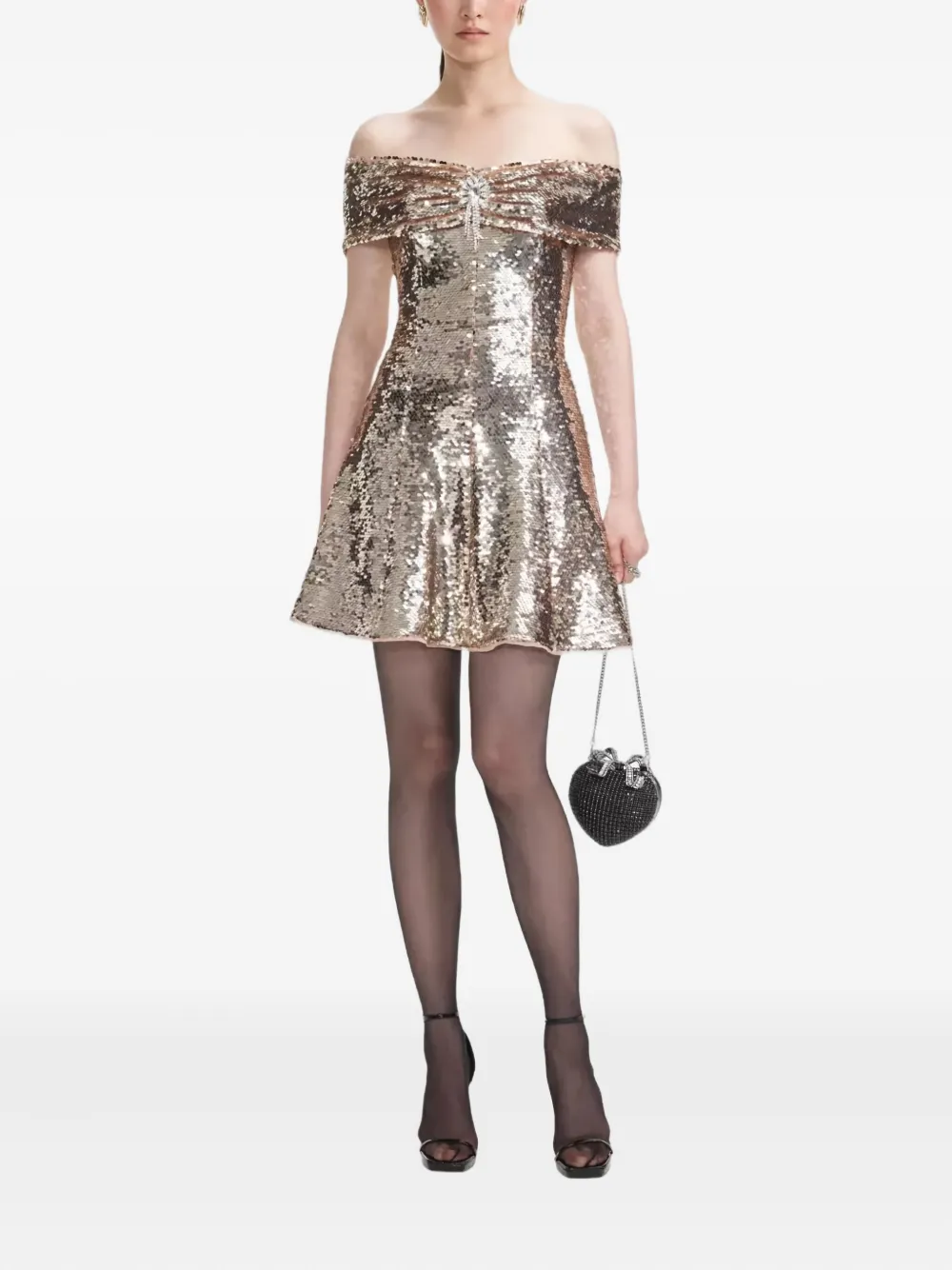 Self-Portrait sequinned mini dress | Gold | Image 1
