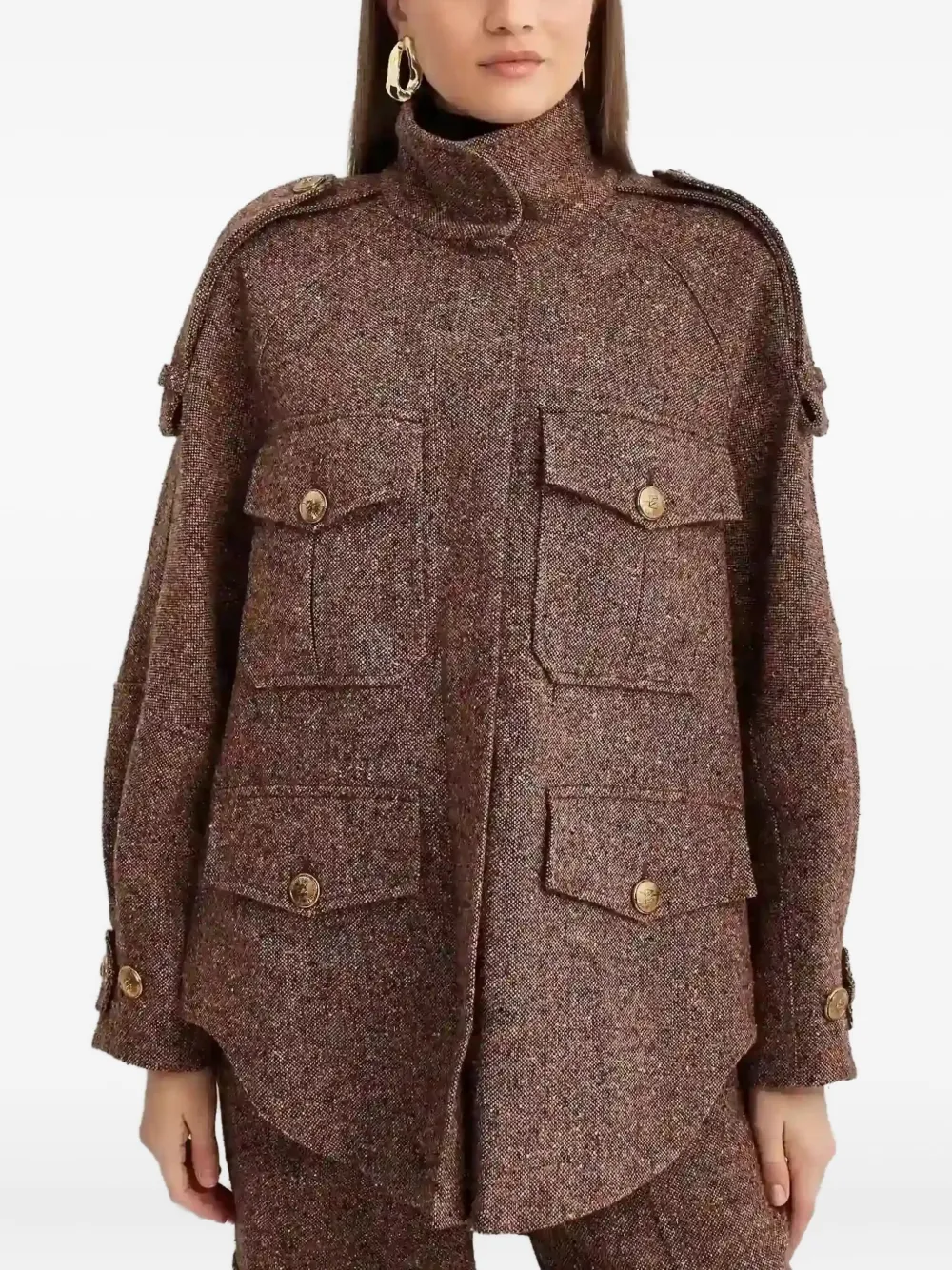 Zimmermann Epaulettes Jacket In Brown