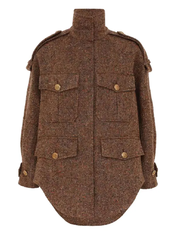 Zimmermann Epaulettes Jacket in Brown