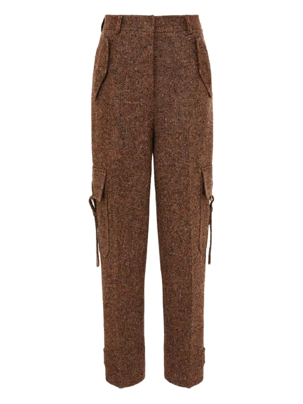 Zimmermann Illustration Tweed Trousers in Brown