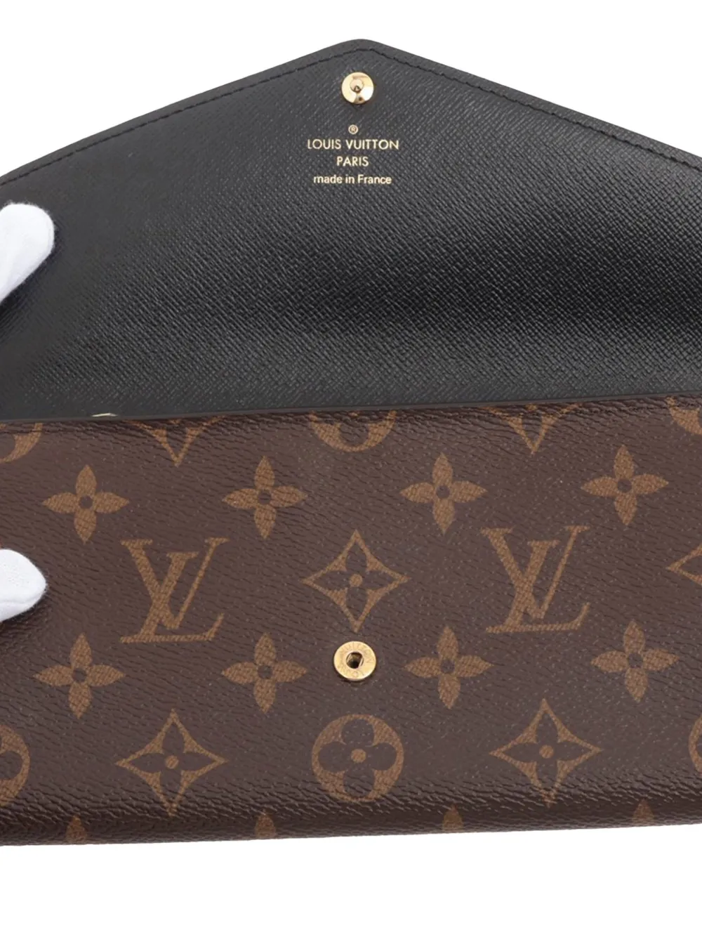 Pre-owned Louis Vuitton 2021-2025 Monogram Sarah Reverse Wallet Long Wallets In Brown