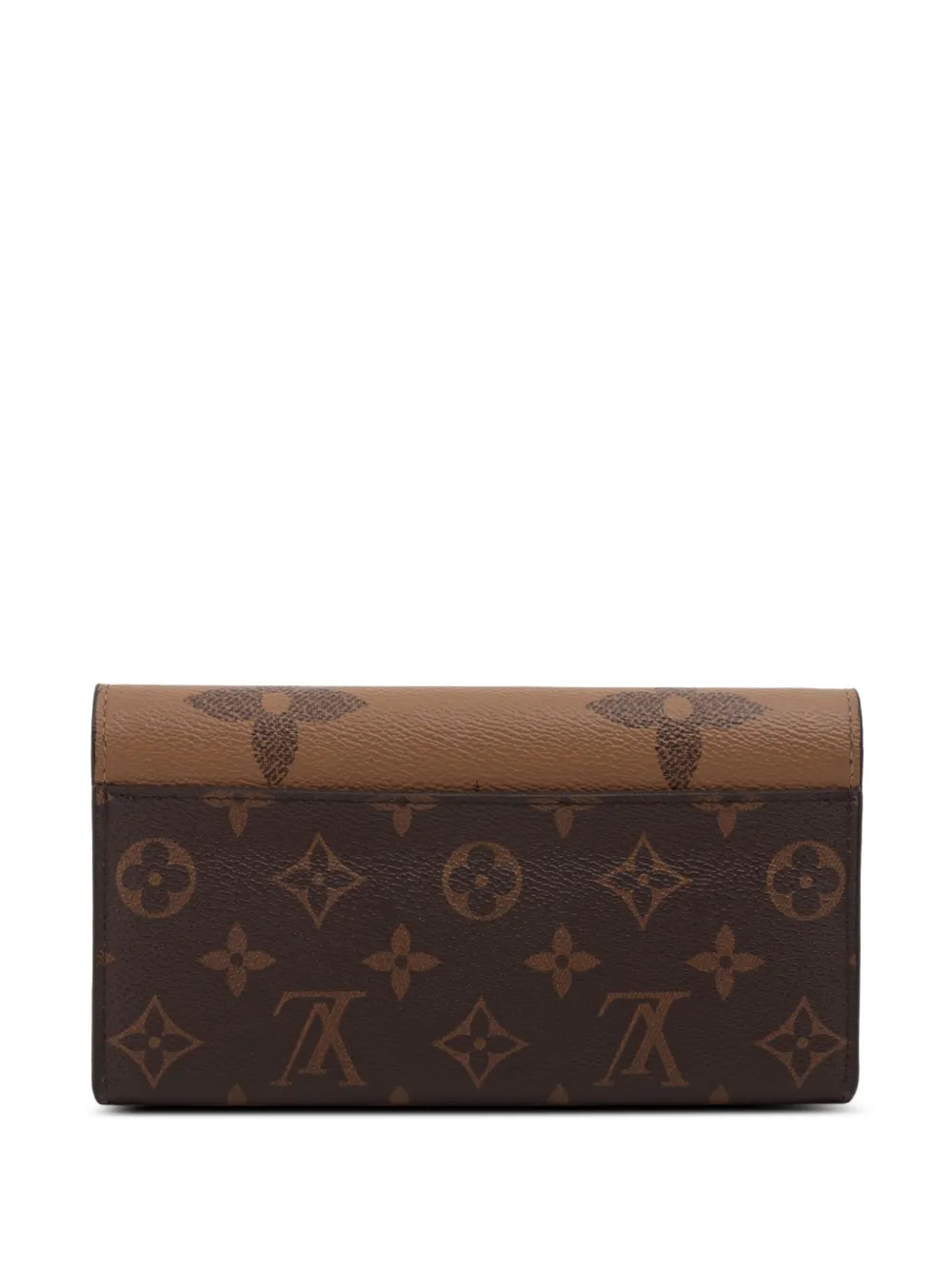 Pre-owned Louis Vuitton 2021-2025 Monogram Sarah Reverse Wallet Long Wallets In Brown
