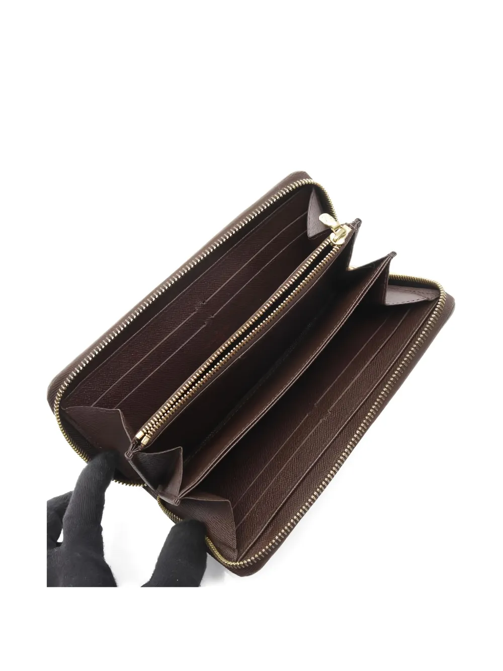 LOUIS VUITTON Pre-owned 2008 Damier Ebene Zippy Wallet In Brown