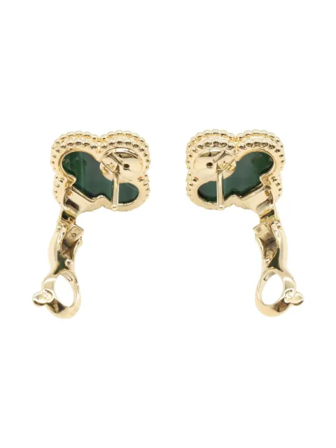 Van Cleef & Arpels Pre-Owned 2010s 18K yellow gold Vintage Alhambra malachite earrings