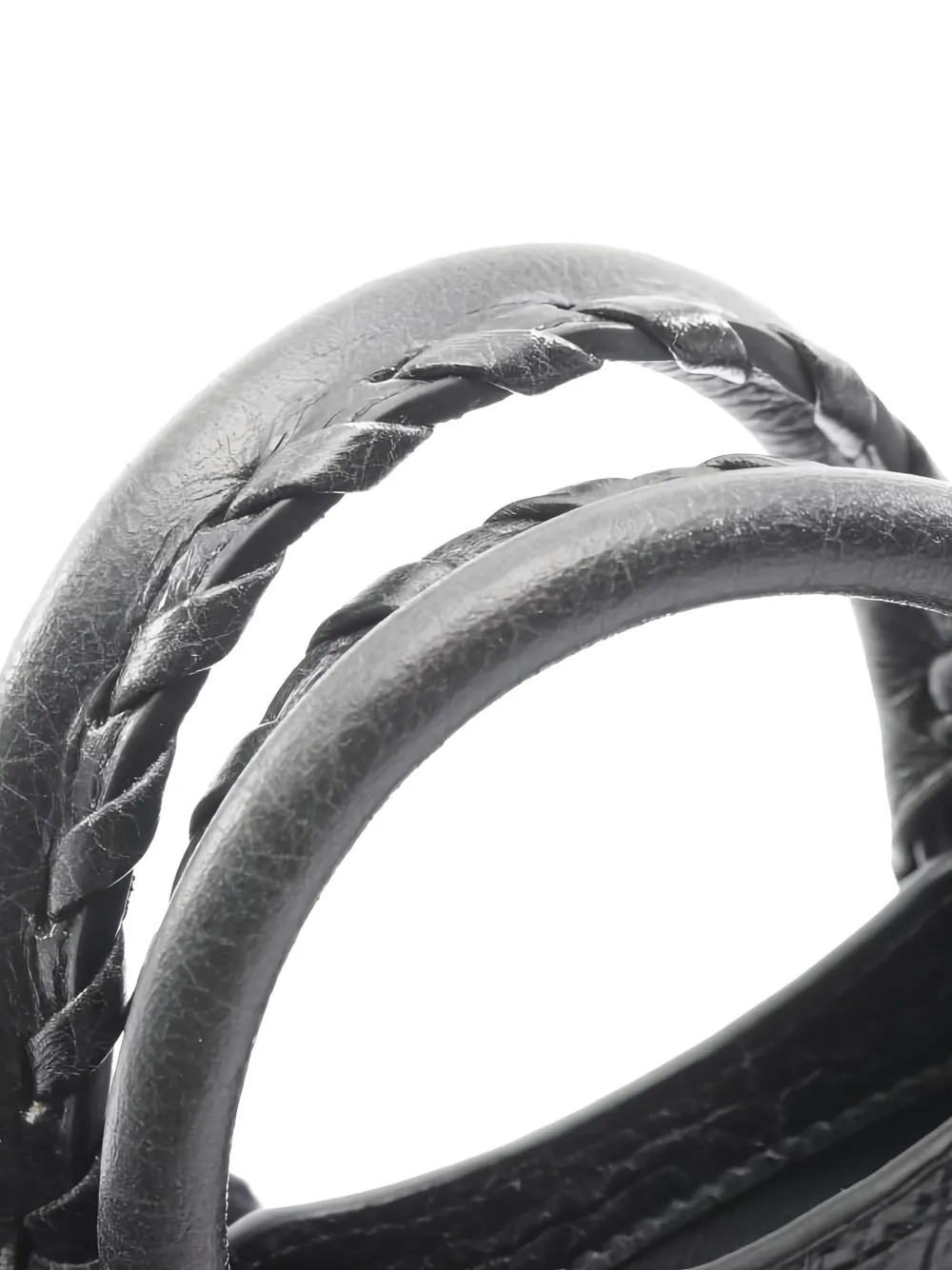 Pre-owned Balenciaga 2020s Le City Nano Braided Tote Bag In Black