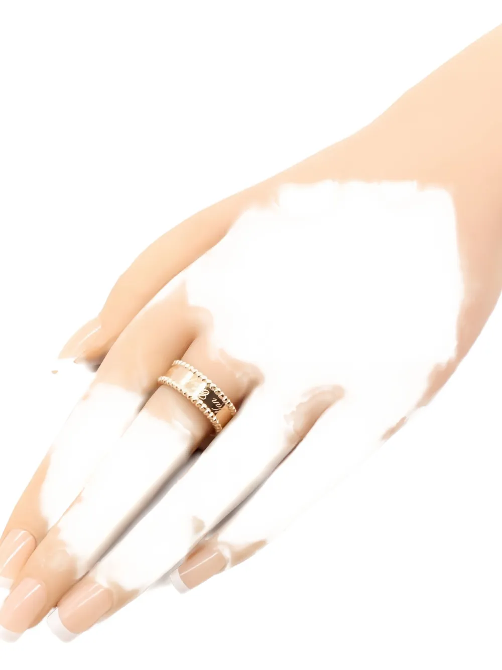 Pre-owned Van Cleef & Arpels 2010s Perlée Senior Tutor Beaded Ring In Pink