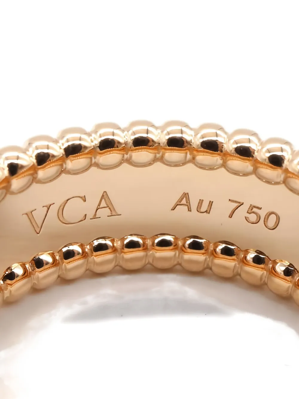 Pre-owned Van Cleef & Arpels 2010s Perlée Senior Tutor Beaded Ring In Pink