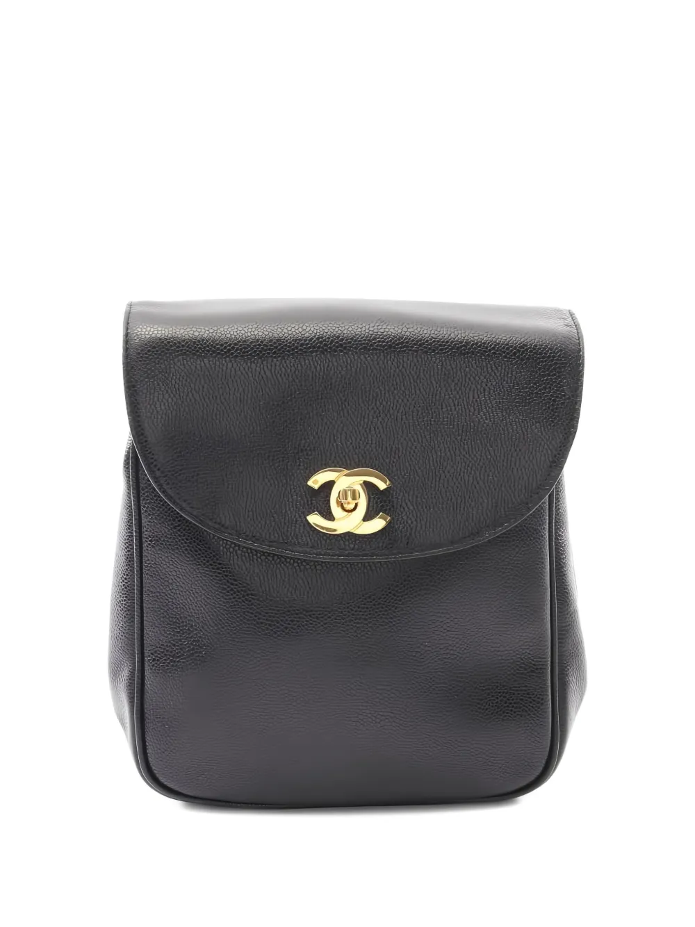 CHANEL Pre-Owned 1994-1996 coco mark caviar skin backpack - ブラック CHANEL Pre-Owned 1994-1996 coco mark caviar skin backpack - ブラック