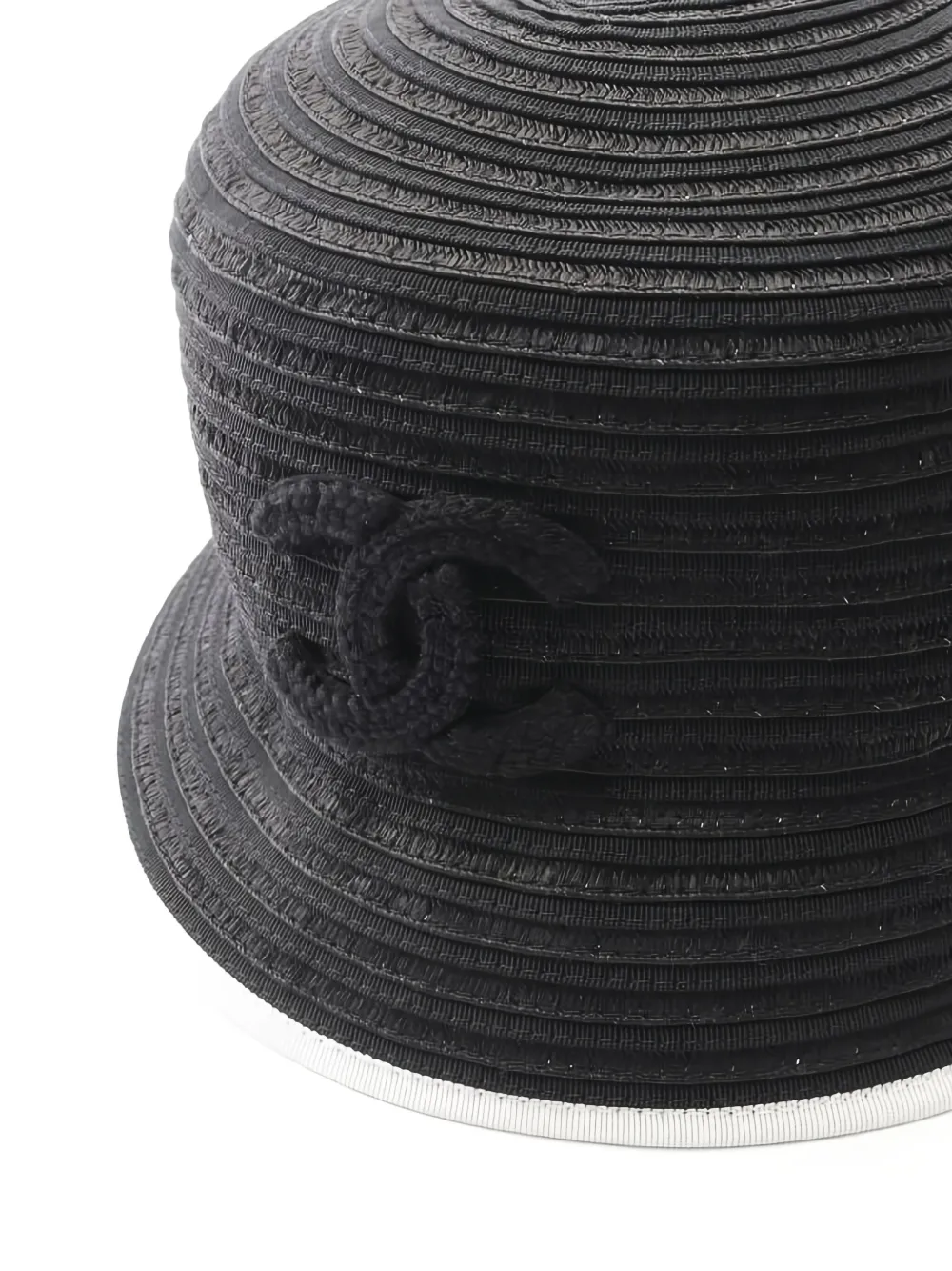 Pre-owned Chanel 1986-1988 Interlocking-cc Bucket Hat In Black