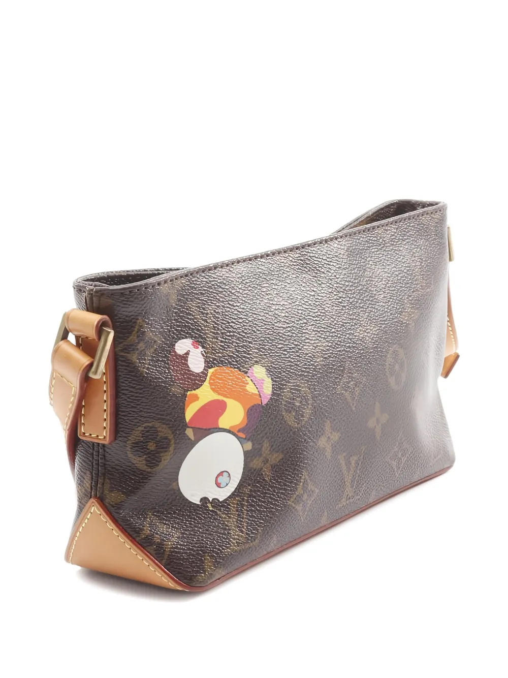 Pre-owned Louis Vuitton X Takashi Murakami 2004 Trotter Panda Shoulder Bag In Brown