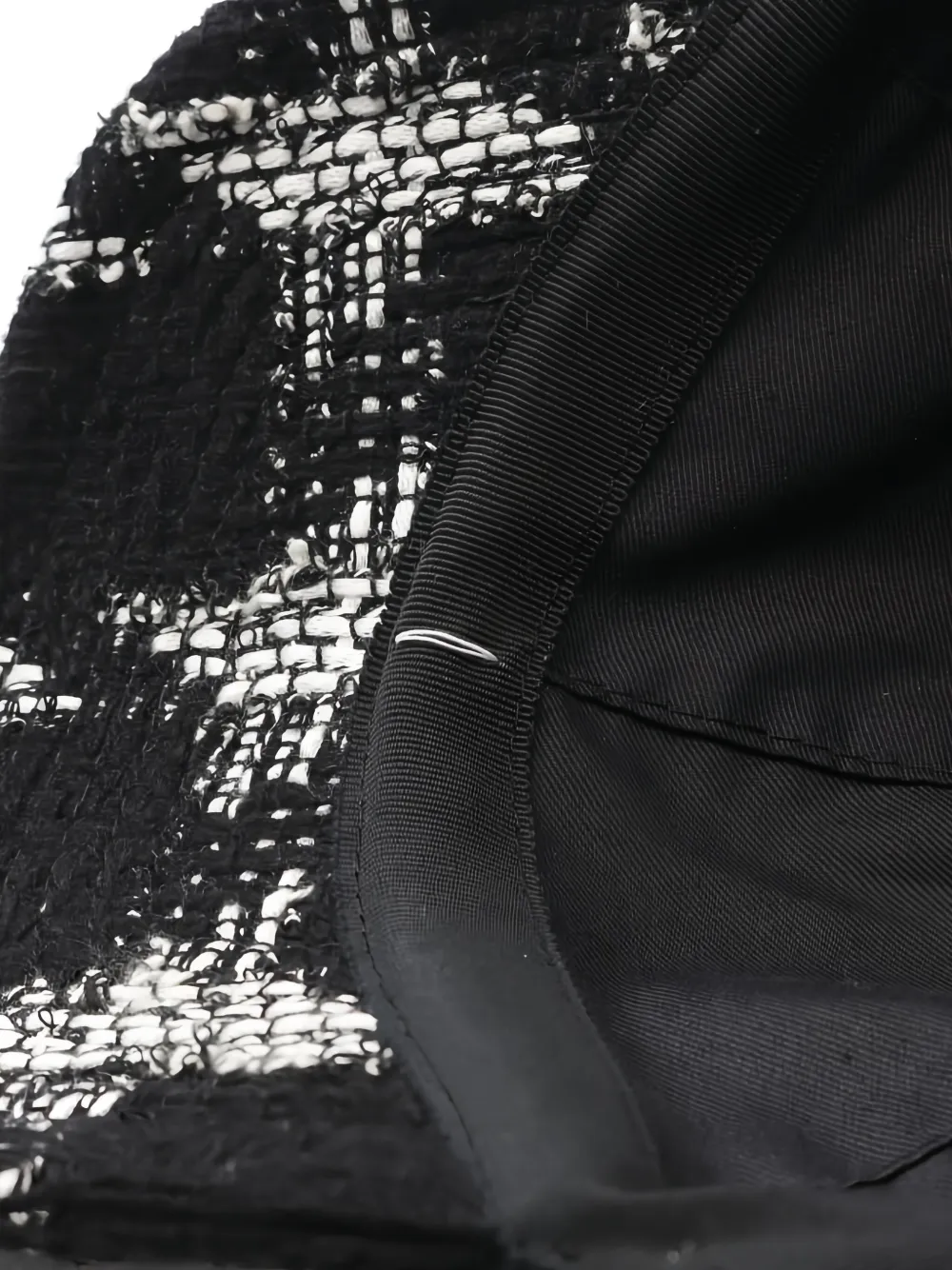 CHANEL Pre-owned 1986-1988 Interlocking-cc Tweed Baseball Cap In Black