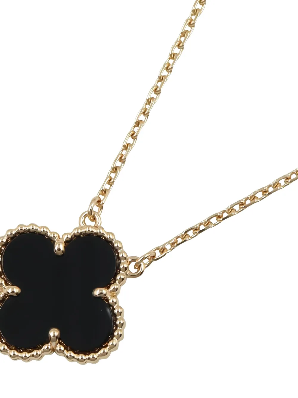 VAN CLEEF & ARPELS Pre-owned 2010s 18k Yellow Gold Vintage Alhambra Onyx Necklace