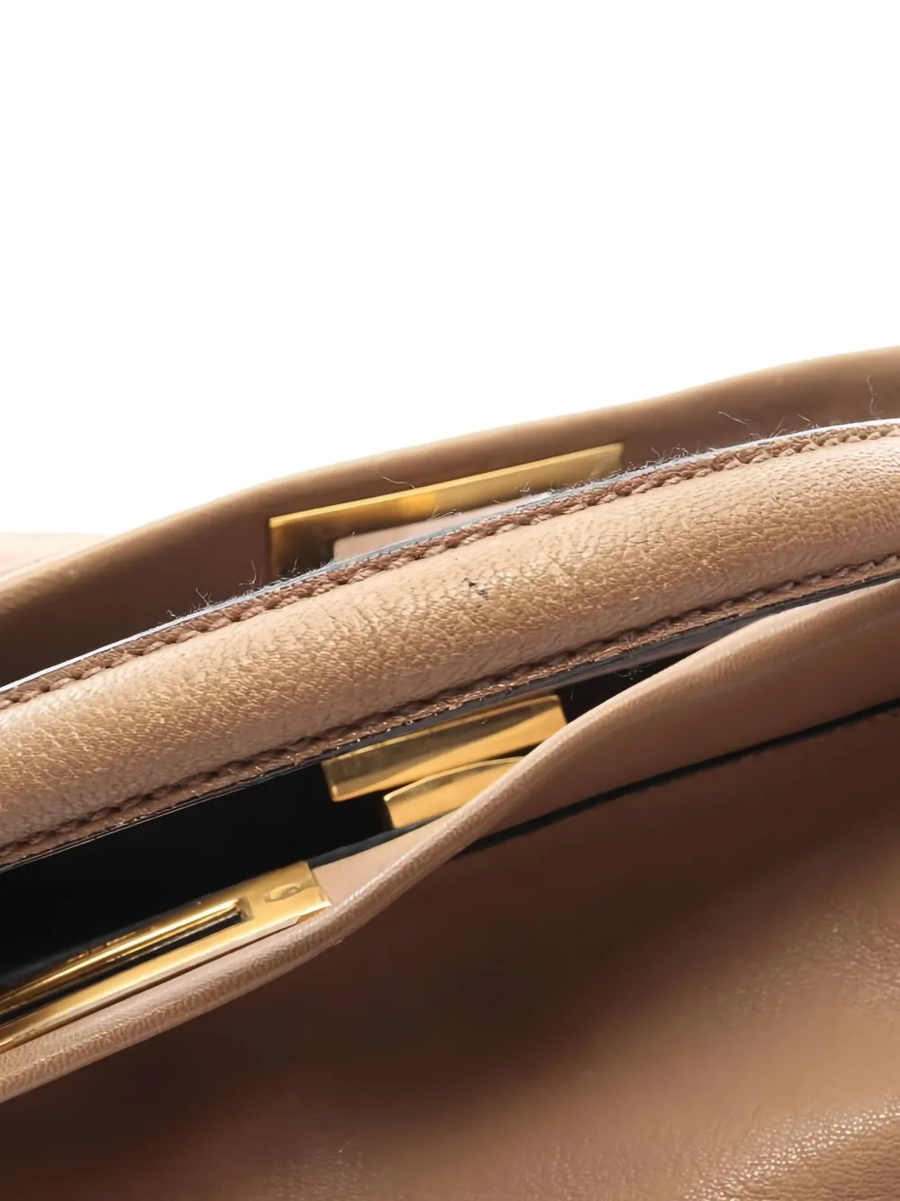 Pre-owned Fendi 2000s Large Peekaboo Tote Bag In Brown