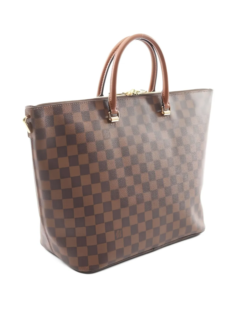Pre-owned Louis Vuitton 2014 Damier Ebene Belmont Tote Bag In Brown
