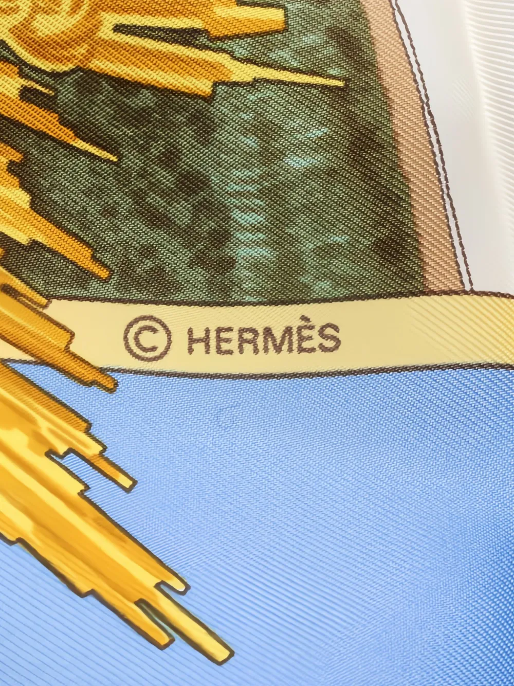 Pre-owned Hermes 2010s 90 Sanssoucy Scarf In Blue