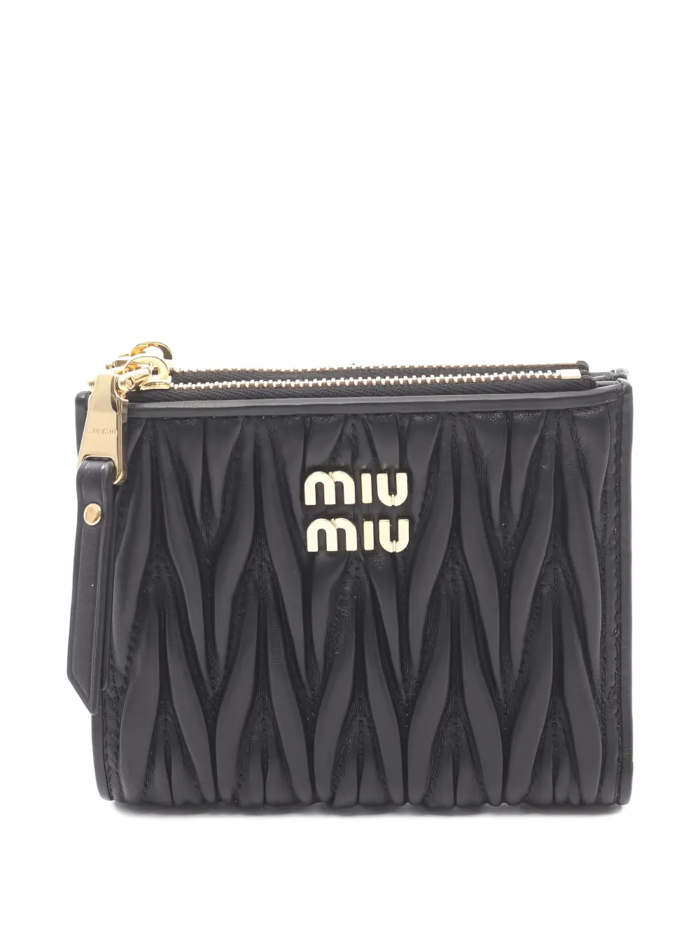 Miu Miu Pre-Owned f2020s matelassé bi-fold leather wallet | Black | Image 1