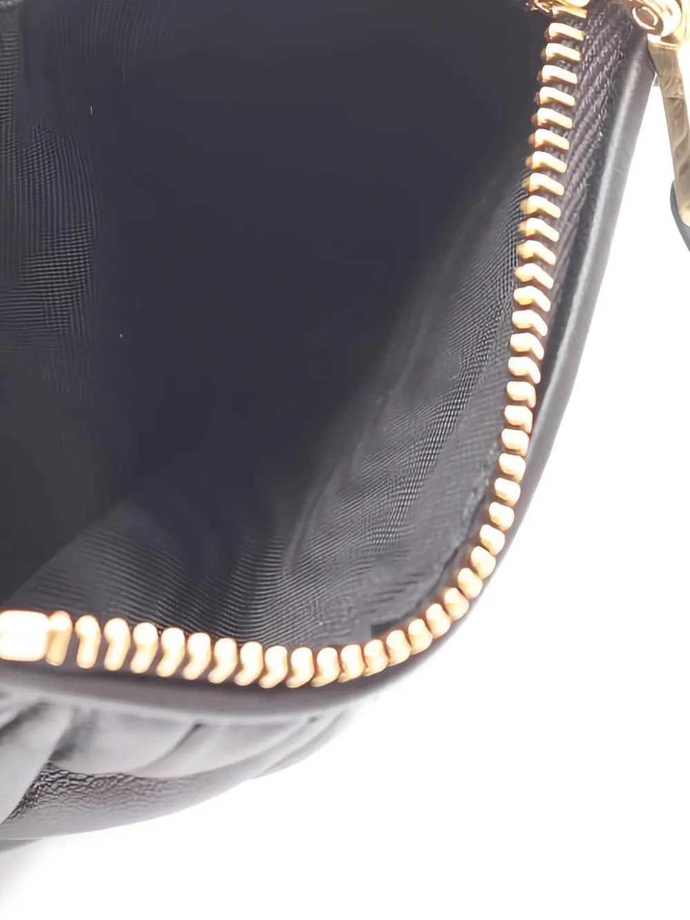 Pre-owned Miu Miu F2020s Matelassé Bi-fold Leather Wallet In Black