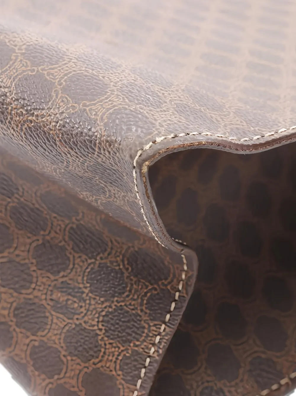 CELINE Pre-owned 2000s Macadam Zip Shoulder Bag In Brown