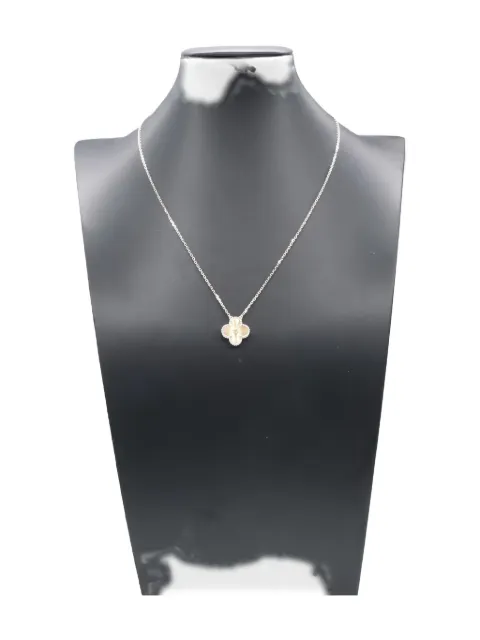Van Cleef & Arpels Pre-Owned 2010s 18K white and rose gold Vintage Alhambra diamond necklace
