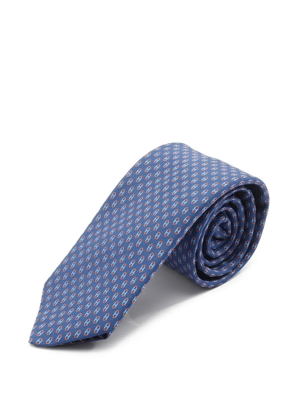 Hermès Pre-Owned 2020s Ocean H silk tie | Blue | Image 1