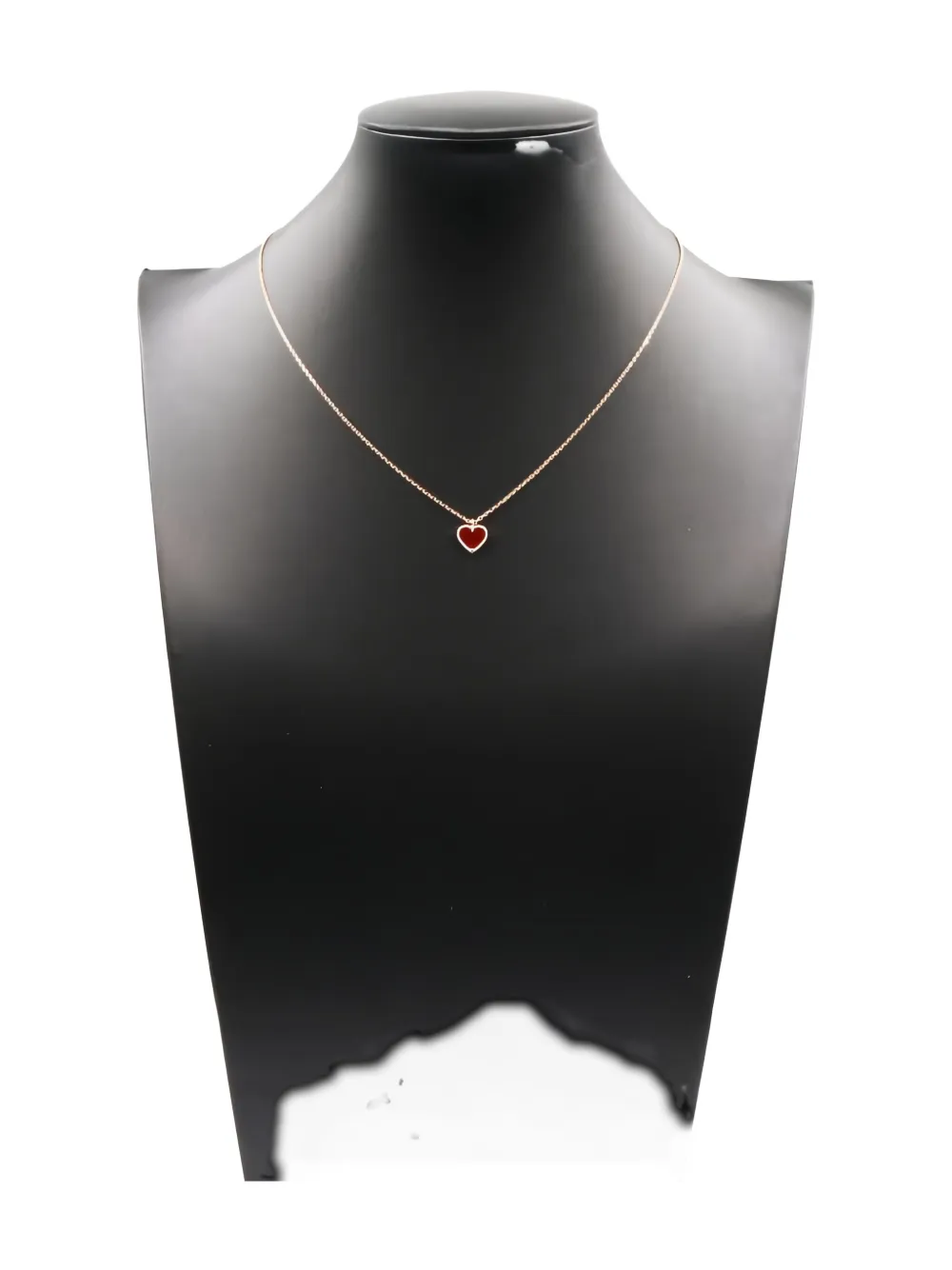 Pre-owned Van Cleef & Arpels 2010s 18k Rose Gold Sweet Heart Carnelian Necklace In Pink