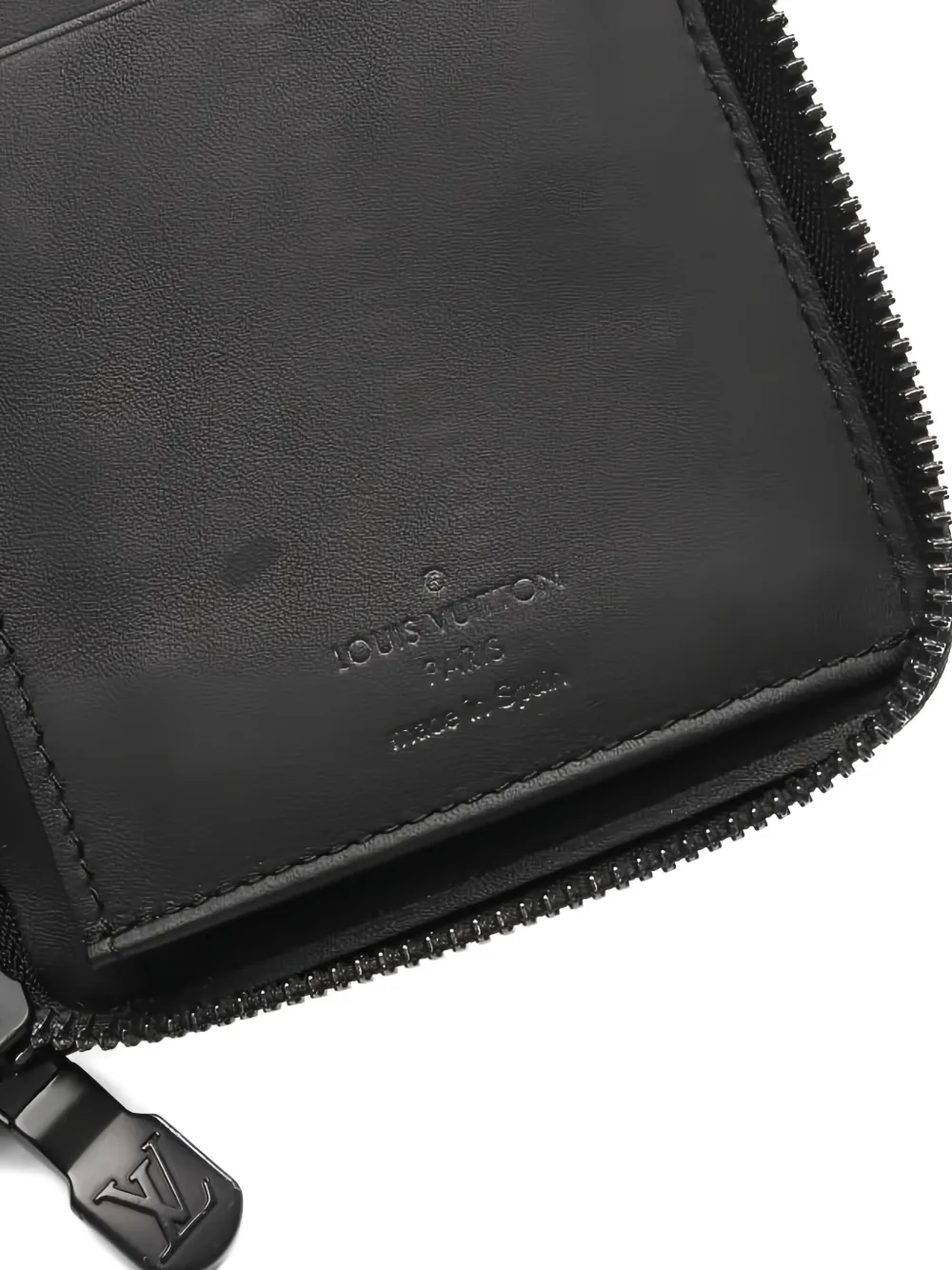 Pre-owned Louis Vuitton 2020 Monogram Shadow Zip Wallet In Black