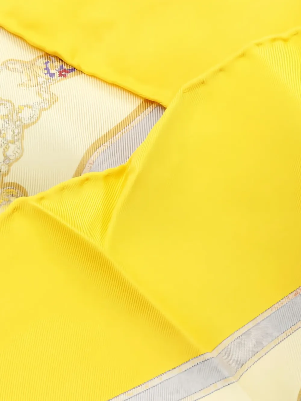 Pre-owned Hermes 2010s 90 Qu'importe Le Flacon Scarf In Yellow
