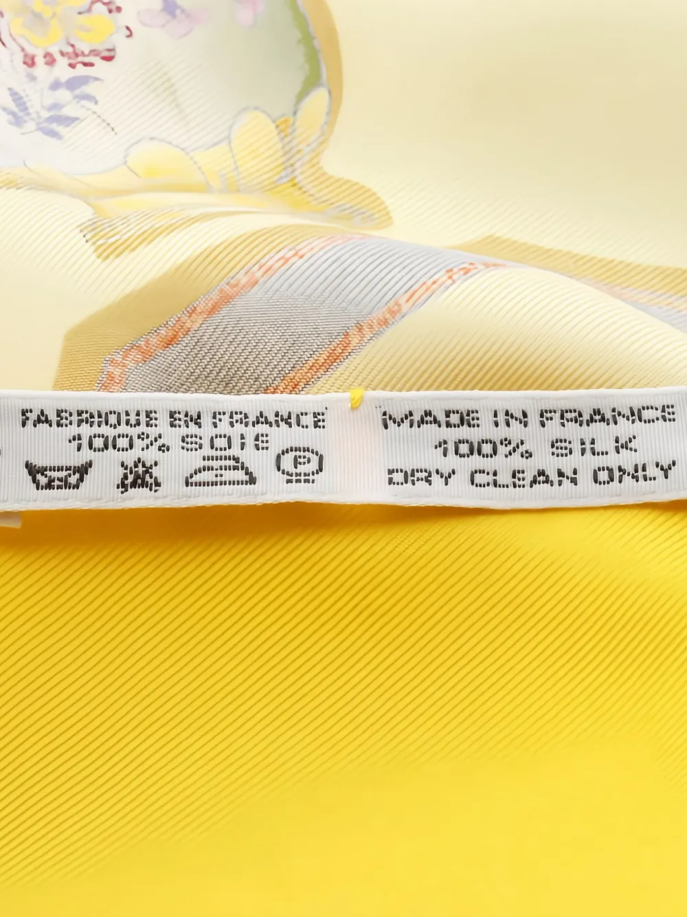 Pre-owned Hermes 2010s 90 Qu'importe Le Flacon Scarf In Yellow