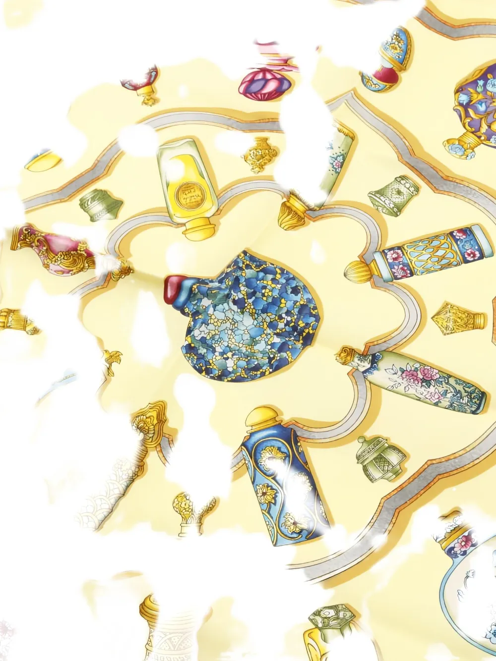 Pre-owned Hermes 2010s 90 Qu'importe Le Flacon Scarf In Yellow