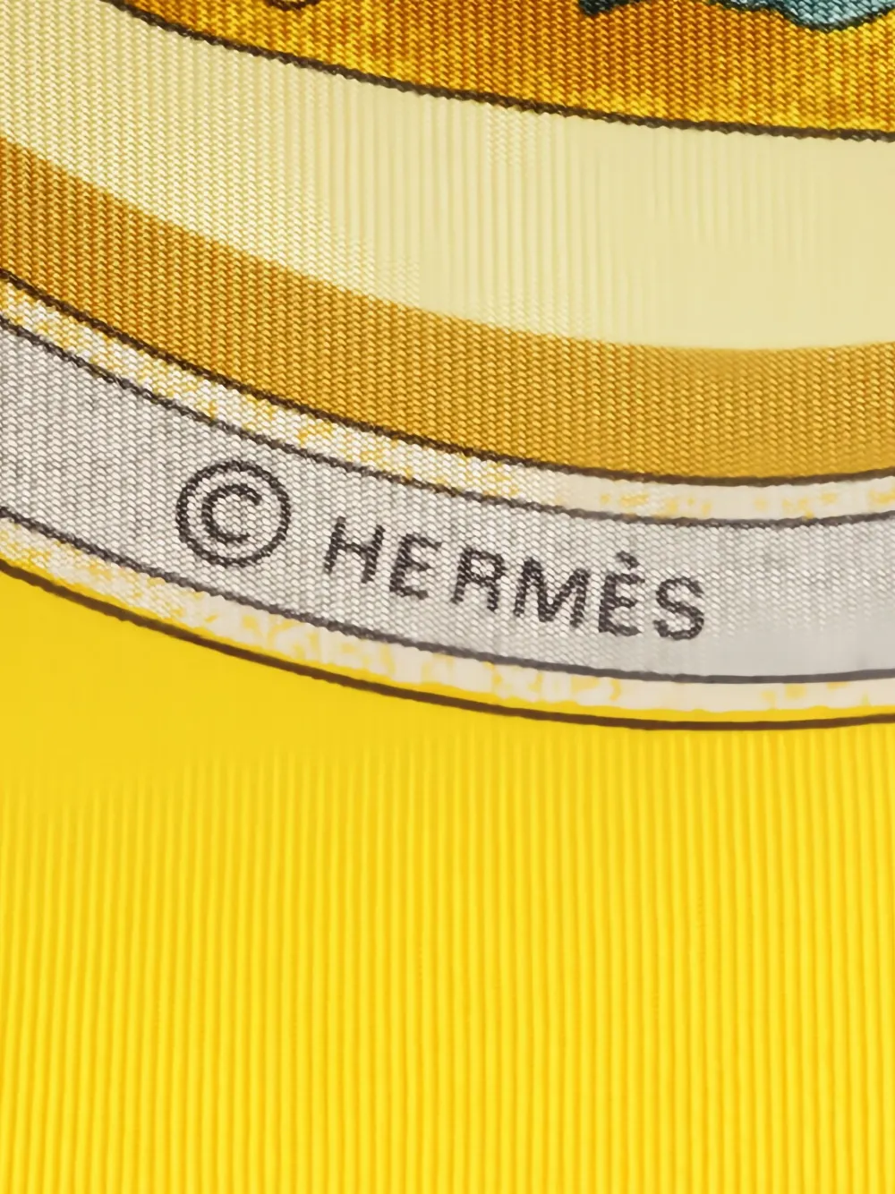 Pre-owned Hermes 2010s 90 Qu'importe Le Flacon Scarf In Yellow