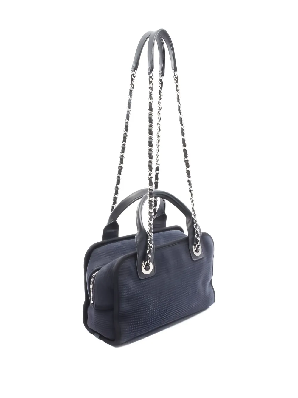 CHANEL Pre-owned 2021s Deauville Bowling Shoulder Bag In Blue