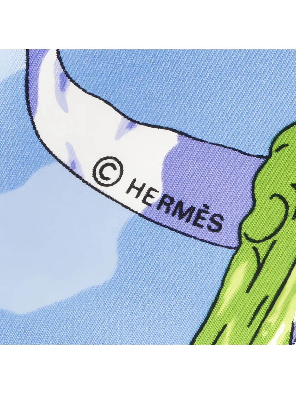 Pre-owned Hermes 2010s 90 Prieres Au Vent Scarf In Blue