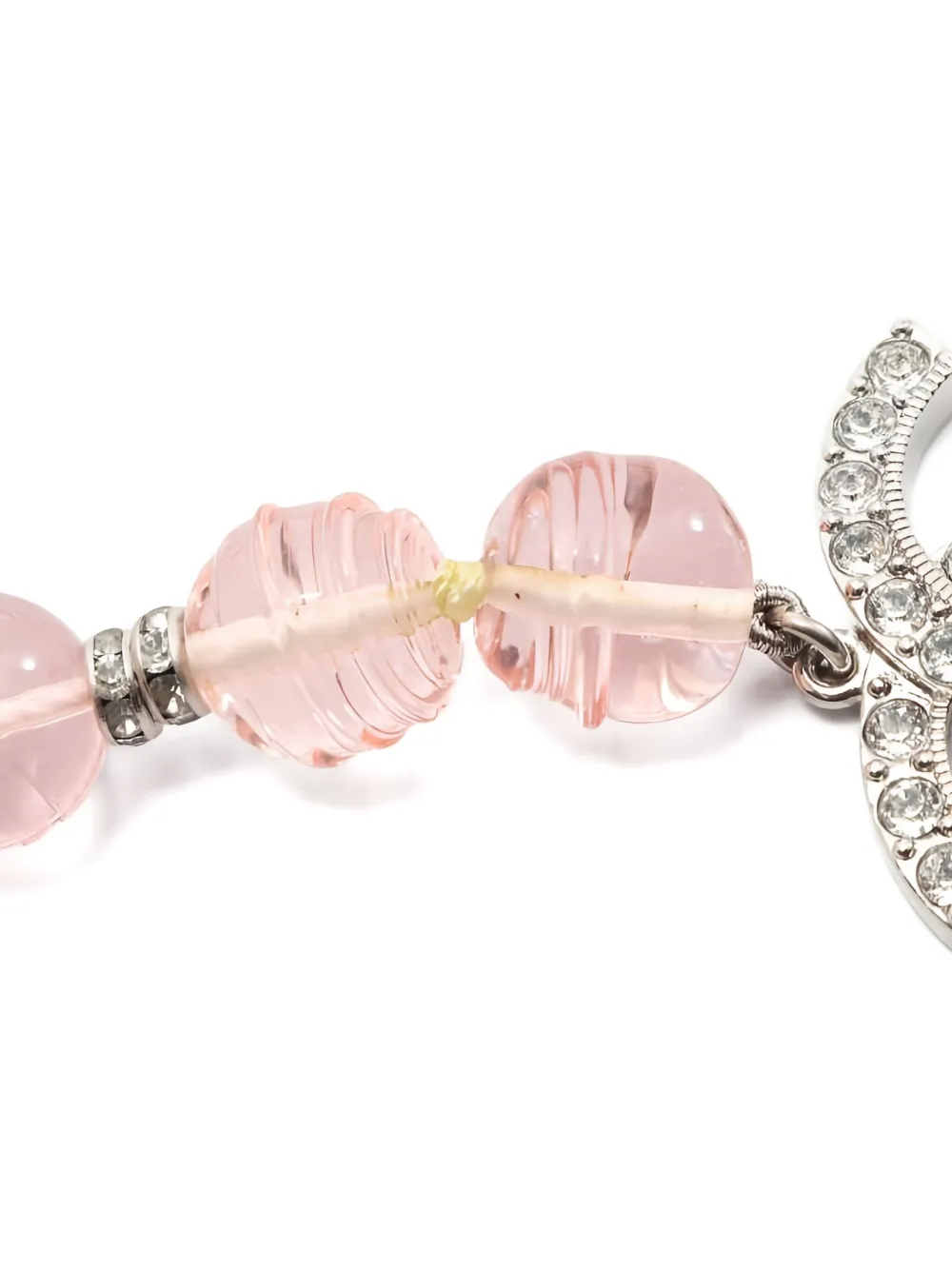 CHANEL Pre-owned 1986-1988 Coco Mark Rhinestone Necklace In Pink