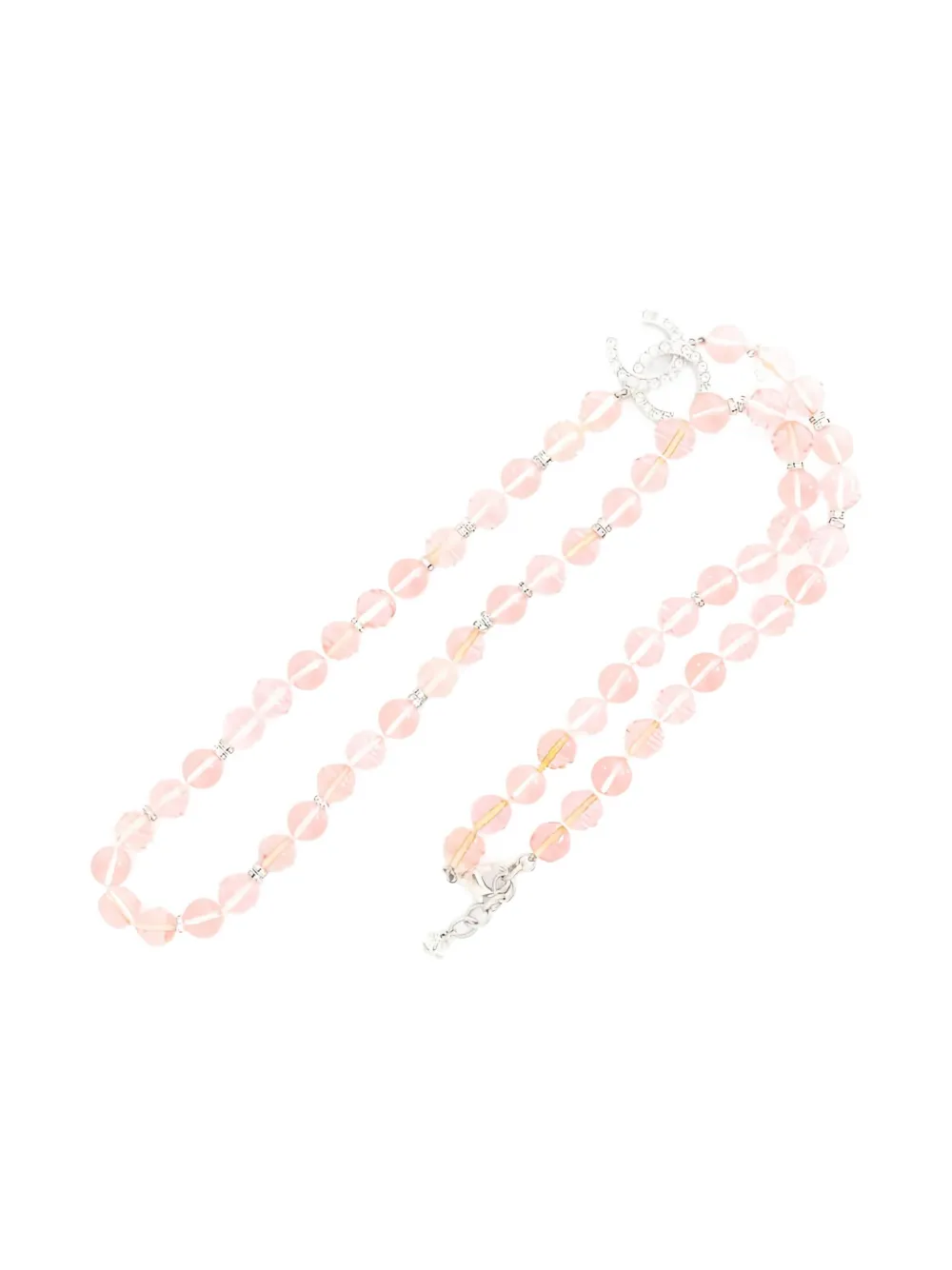 CHANEL Pre-Owned 1986-1988 Coco Mark rhinestone necklace - ピンク CHANEL Pre-Owned 1986-1988 Coco Mark rhinestone necklace - ピンク