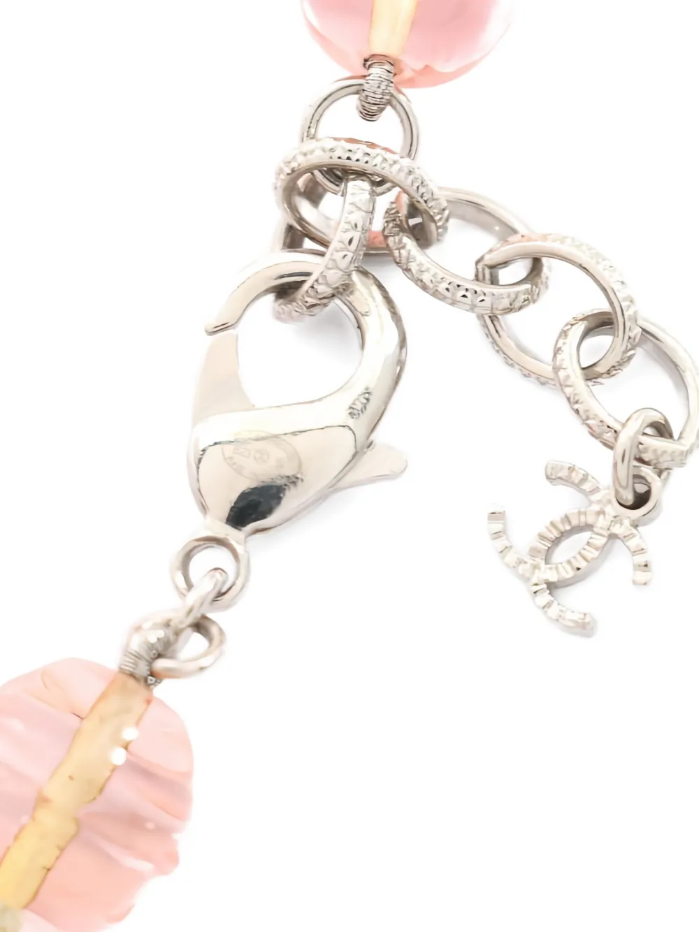 CHANEL Pre-owned 1986-1988 Coco Mark Rhinestone Necklace In Pink