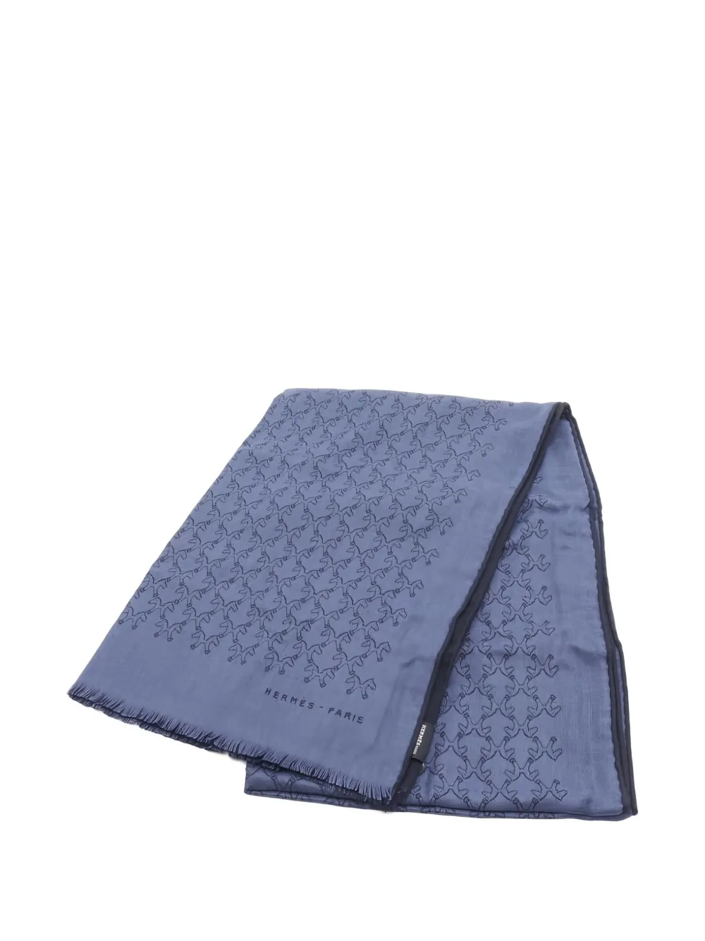 Hermès Pre-Owned 2020s Tisse Indian horse-print scarf - ブルー Hermès Pre-Owned 2020s Tisse Indian horse-print scarf - ブルー