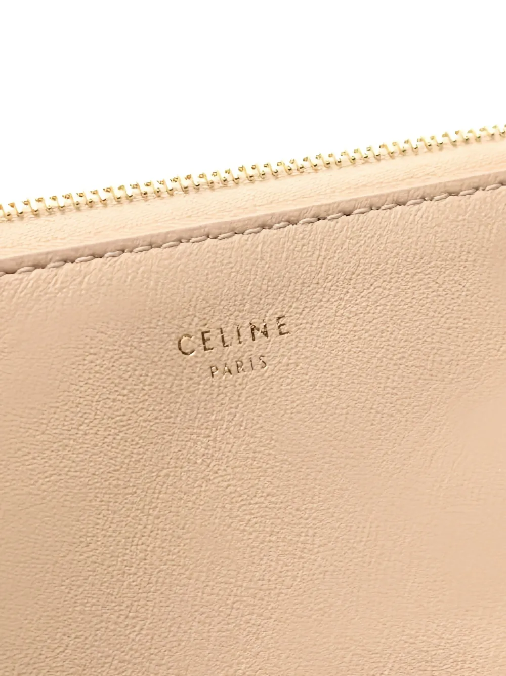 CELINE Pre-owned 2000s Two-tone Zip Clutch Bag In Neutral
