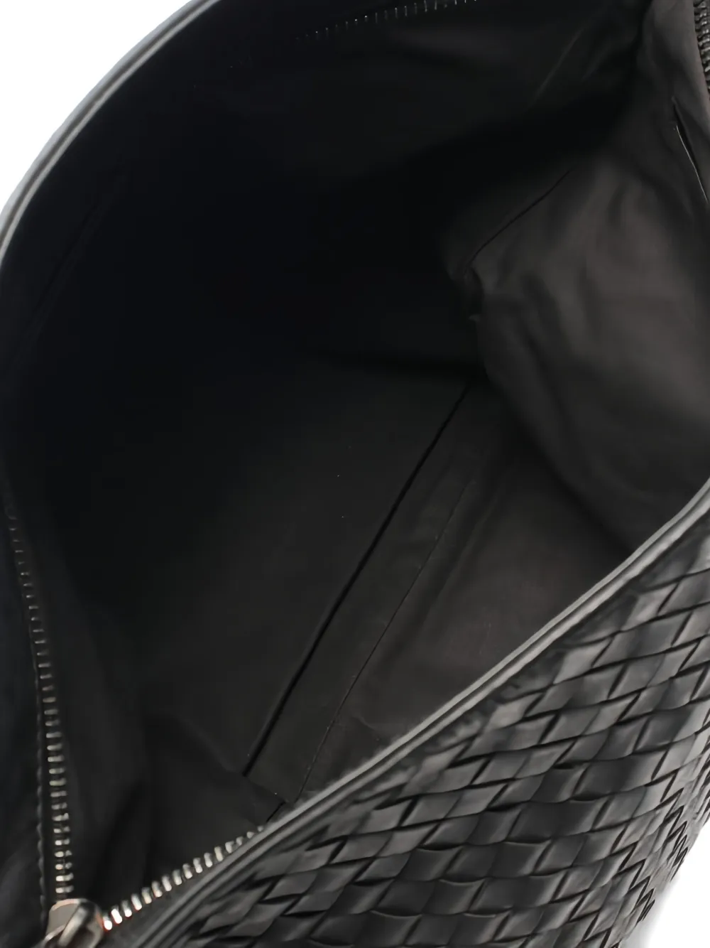 Pre-owned Bottega Veneta 2000s Intrecciato Leather Shoulder Bag In Black