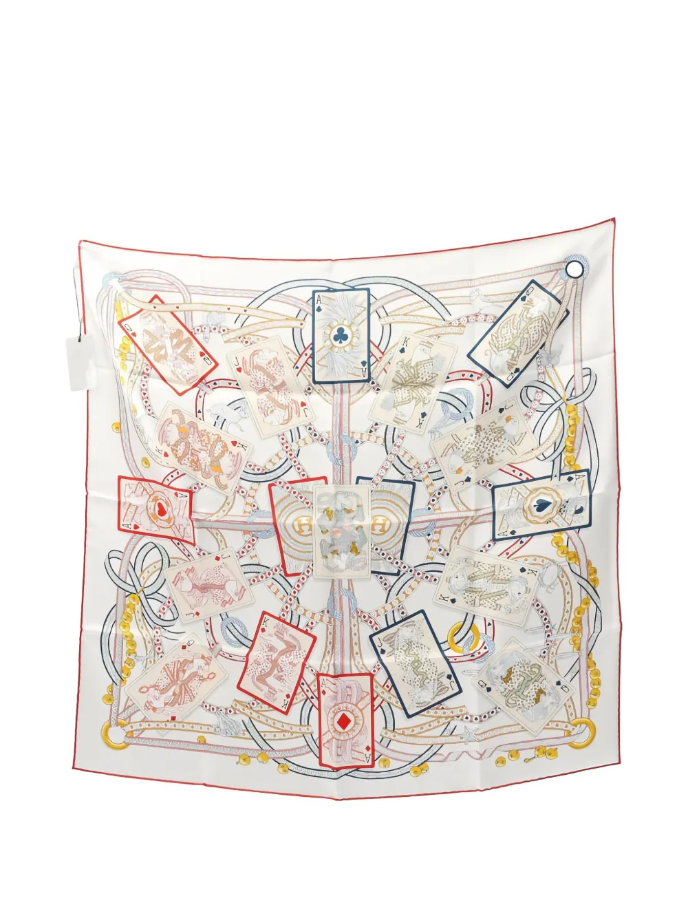 Hermès Pre-Owned 2020s Dame De Coeur silk scarf - ホワイト Hermès Pre-Owned 2020s Dame De Coeur silk scarf - ホワイト