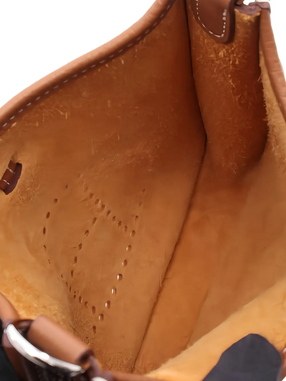 Pre-owned Hermes 2025 Evelyn Perforated Leather Shoulder Bag In Brown