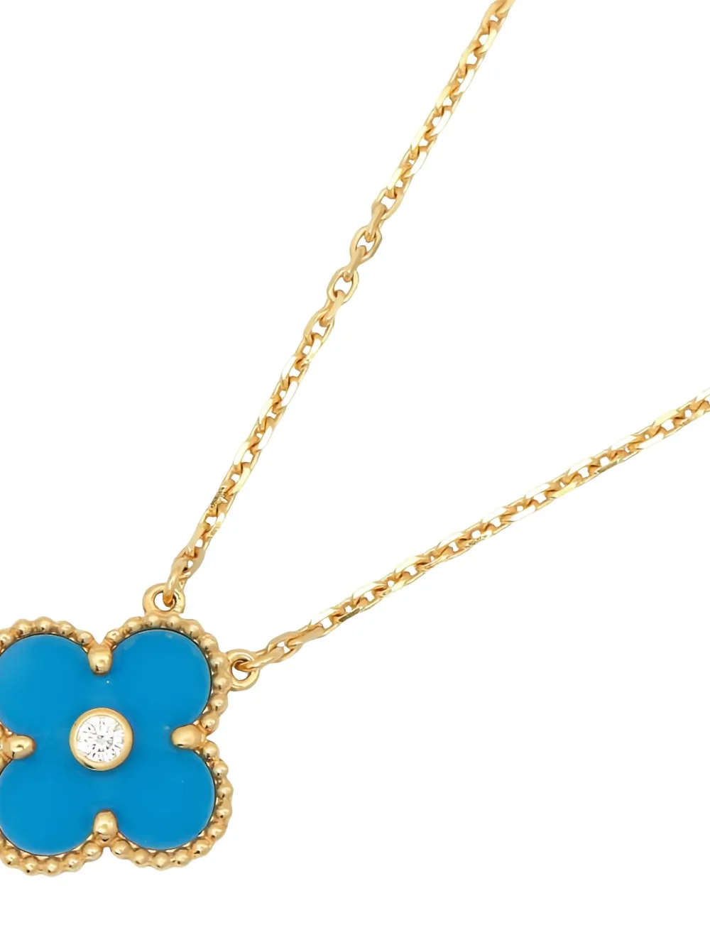 VAN CLEEF & ARPELS Pre-owned 2010s 18k Yellow Gold Alhambra Diamond Necklace